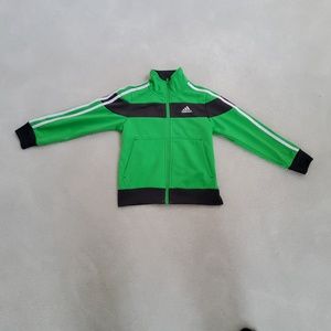 Boy's Adidas Green Sport Zipper Pockets Jacket Size 4T